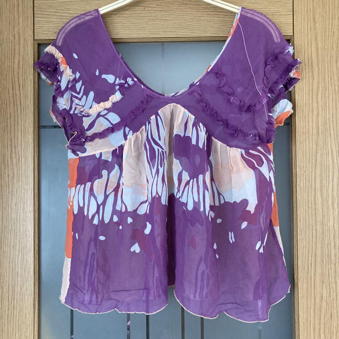 ツモリチサト　シフォンブラウス　新品　tsumori chisato TSUMORI CHISATO ツモリチサト シルクシフォン ポンチョ風
