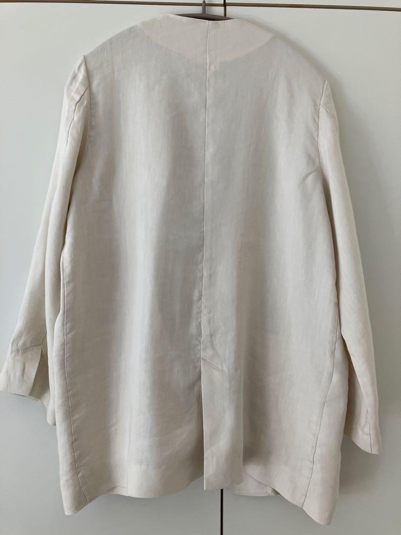 Spick & Span ノーカラージャケット アイボリー