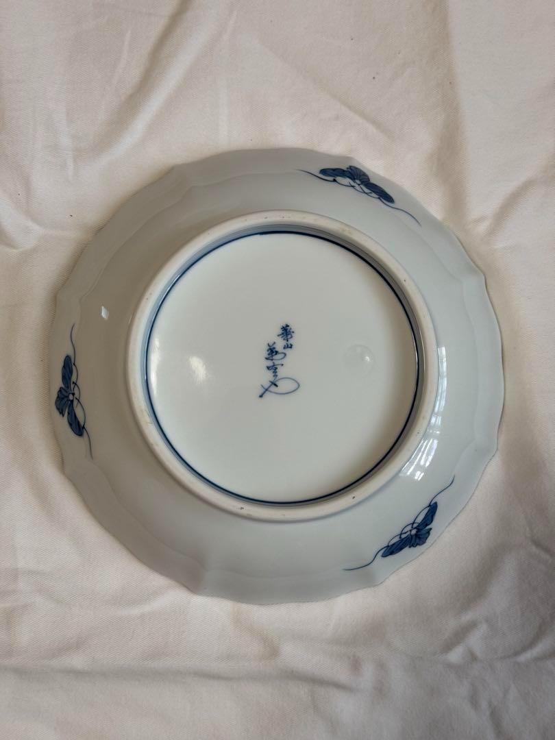 新品未使用 箱付き 有田焼 三方菊 深皿揃 5枚セット 工芸品 アンティーク