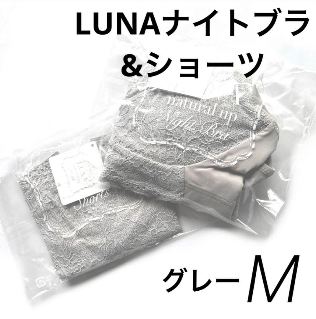 LUNA ルーナナチュラルアップナイトブラ&ショーツ エアリーグレー M