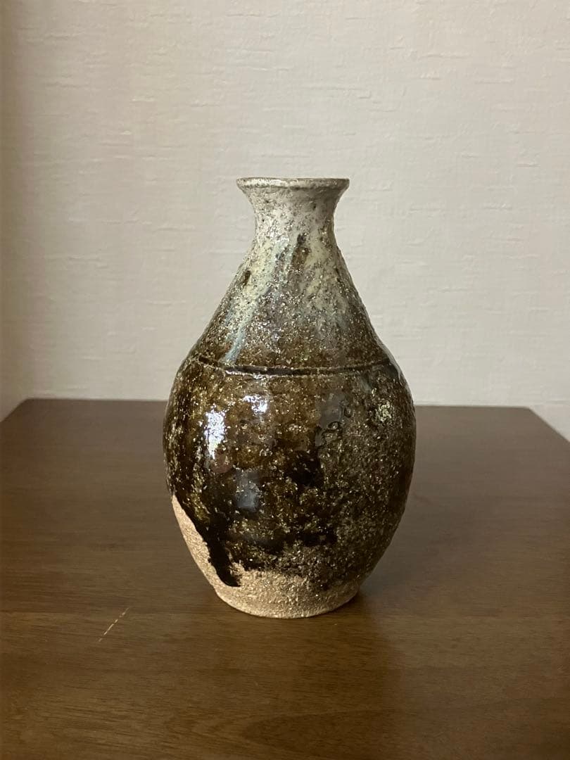 櫨ノ谷窯　吉野敬子作　朝鮮唐津徳利　9.5×14.3cm 共箱 共布 栞 遺作