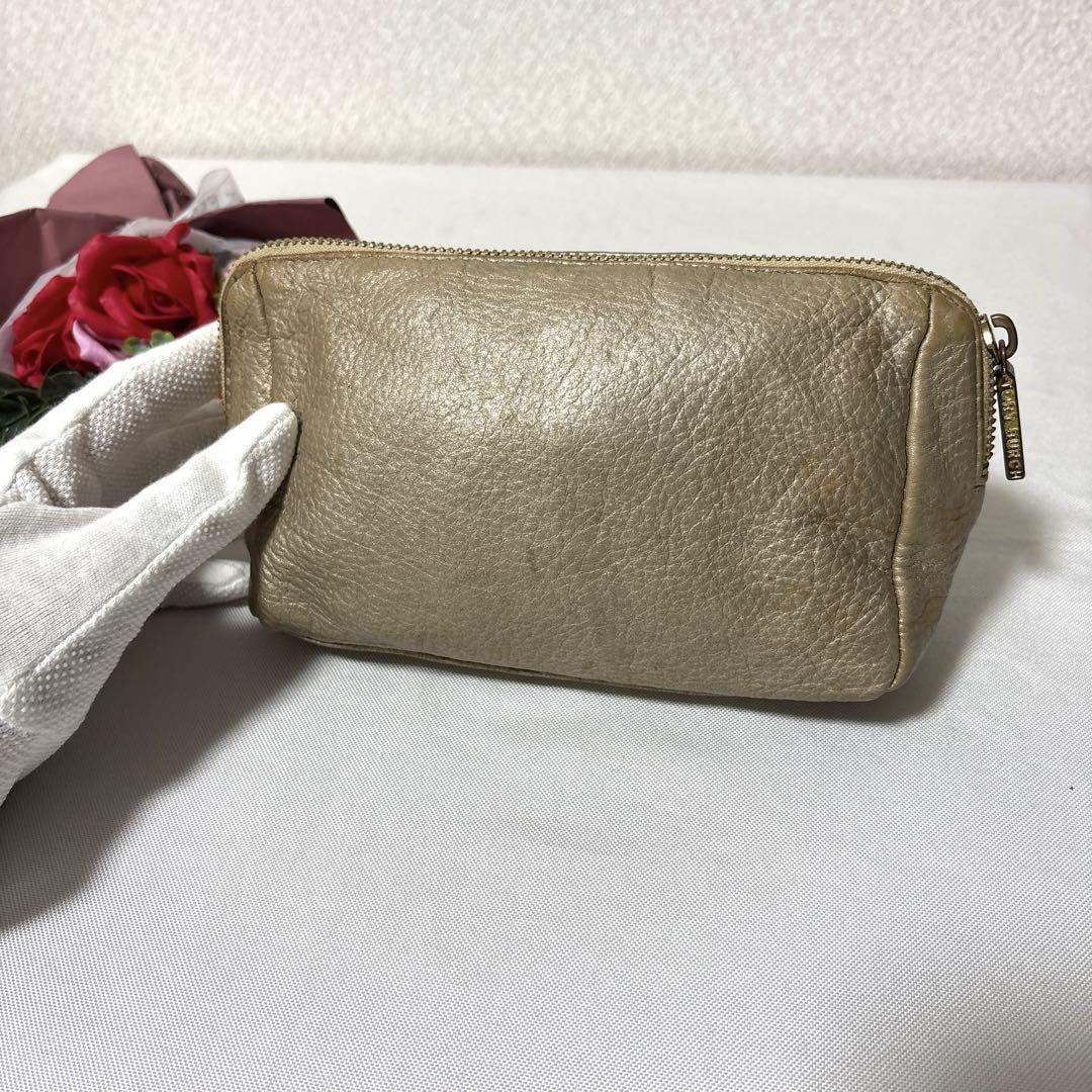 Tory Burch トリーバーチ　小銭入れ　小物入れ　ほぼ未使用 TORY BURCH トリバーチ レザー ロゴ 小物入れ ポーチ - メルカリ