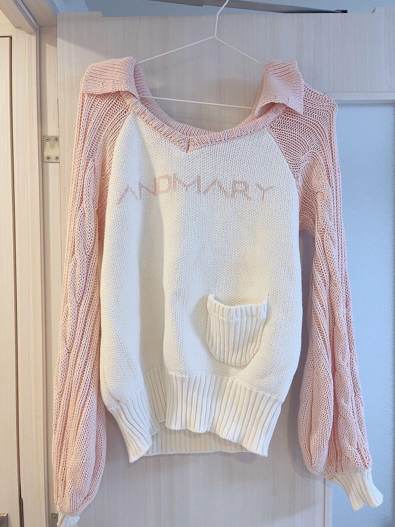andmary Marie knit tops pink