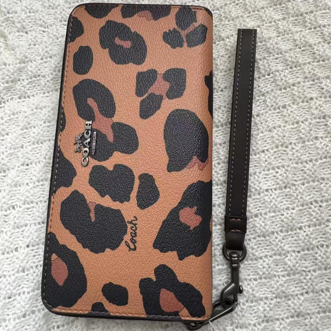 新品 COACH長財布 コーチ 長財布 レディース メンズ レオパード