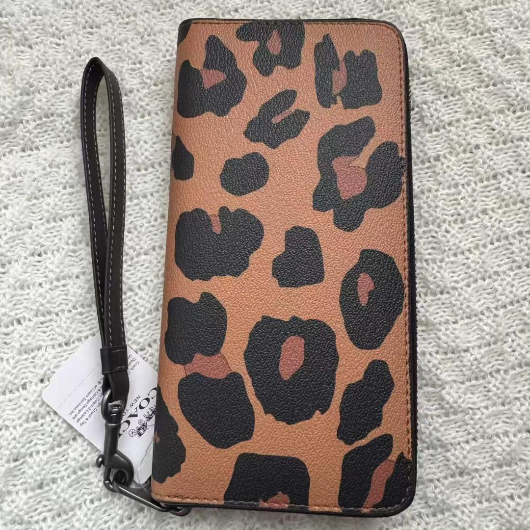 新品 COACH長財布 コーチ 長財布 レディース メンズ レオパード