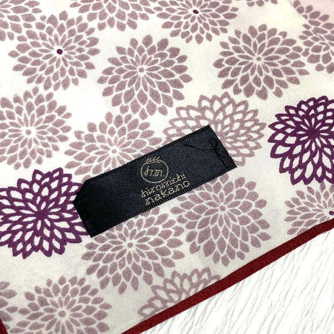 【未使用美品✨】洗える着物　小紋　ヒロミチナカノ　海老色　菊に梅　日本製　F1