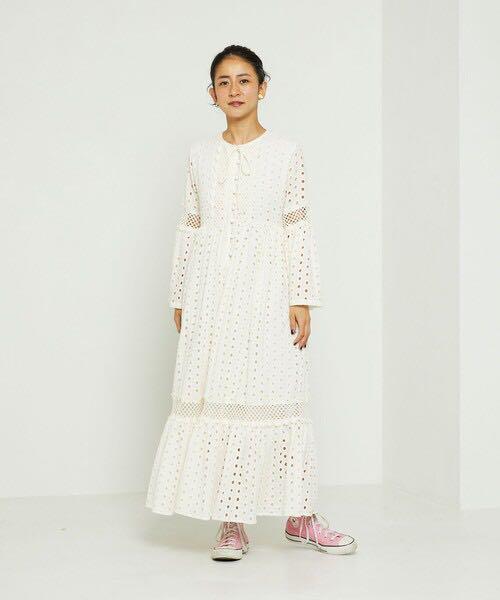 高品質特価 Freada カットワーク刺繍ワンピース aV5FI-m75451096617 フリーダ 在庫低価