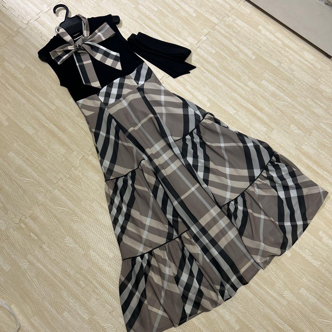 AnMILLE アンミール ビッグチェックドッキング ワンピース