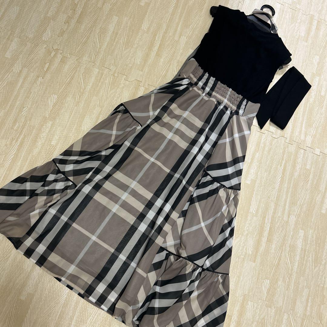AnMILLE アンミール ビッグチェックドッキング ワンピース