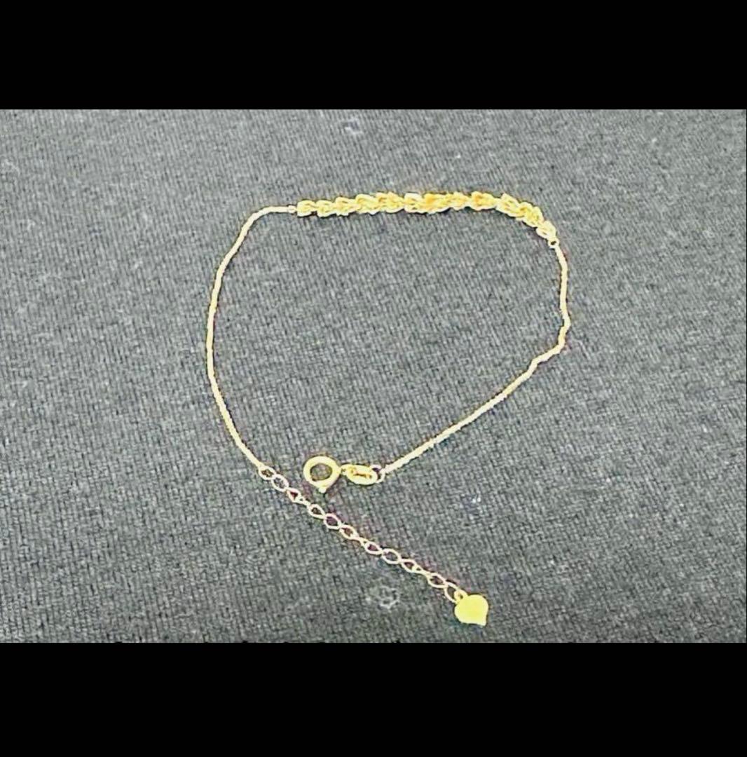 K18(750印象あり)ゴールドチェーンブレスレット 調整可能 K18(750印象あり)ゴールドチェーンブレスレット 調整可能