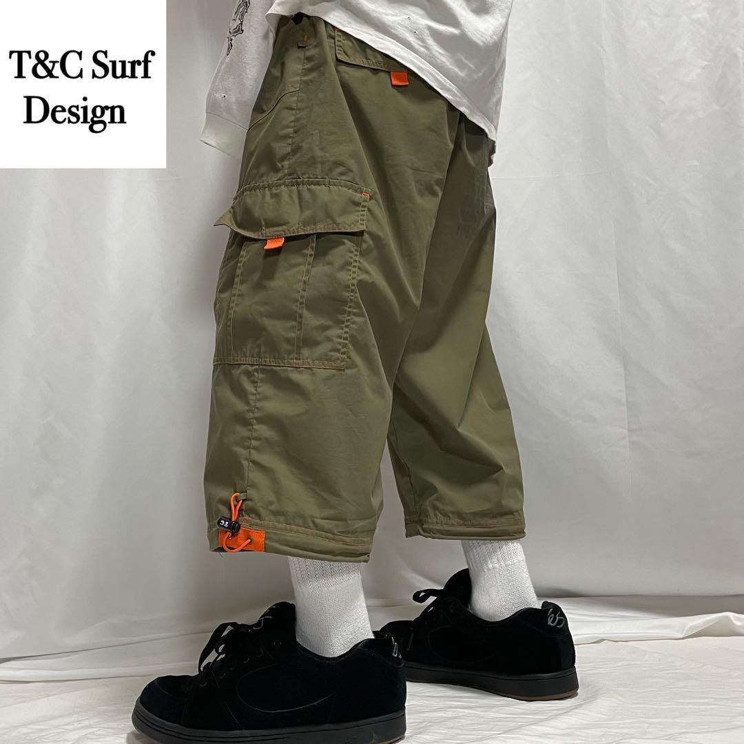 00s T&C クロップド パラシュート カーゴパンツ ドローコード