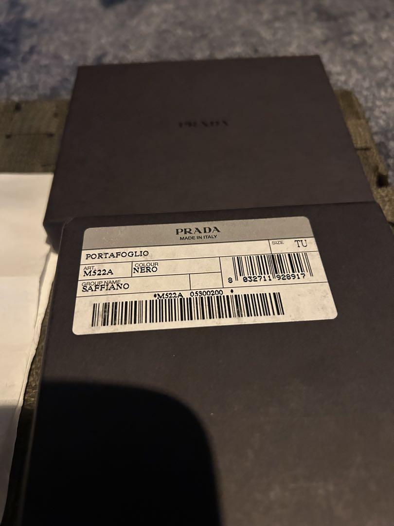 PRADA 二つ折り財布 M522A SAFFIANO 三角プレート NERO