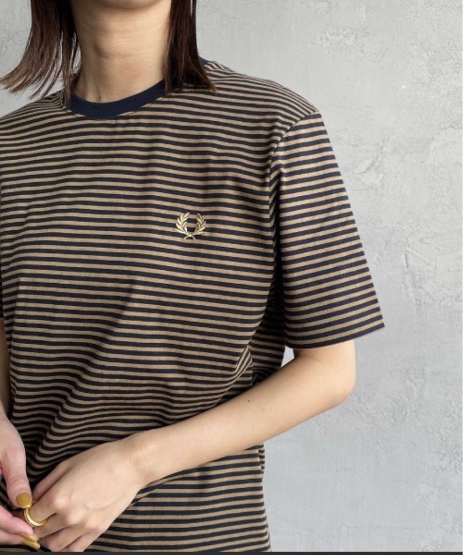 FRED PERRY ファインボーダー ワンポイントロゴ刺繍Tシャツ FRED PERRY/フレッドペリー] ファインボーダー ワンポイントロゴ