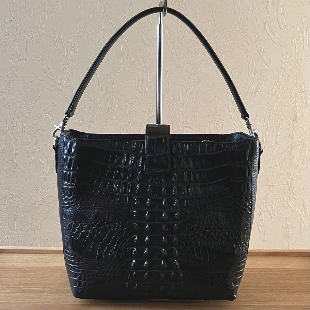 RODANIA 【超美品】RODANIA ロダニア クロコダイル ハンドバッグ