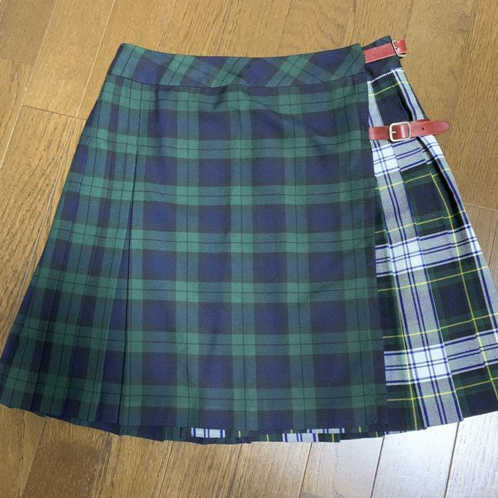 ビームスボーイ タータンチェックスカート 巻きスカート