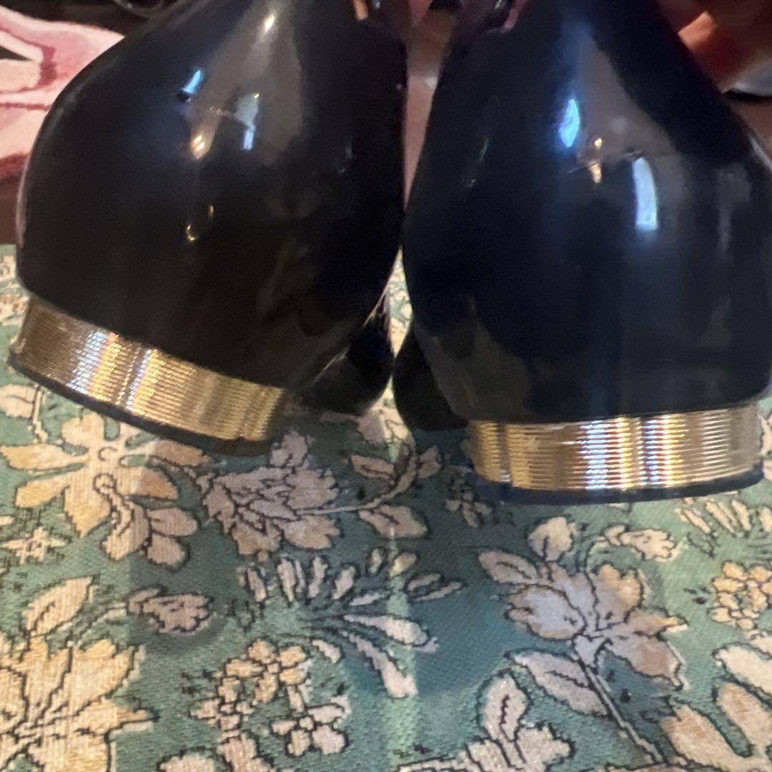 Salvatore Ferragamo 黒 ラバーシューズ　フラットシューズ