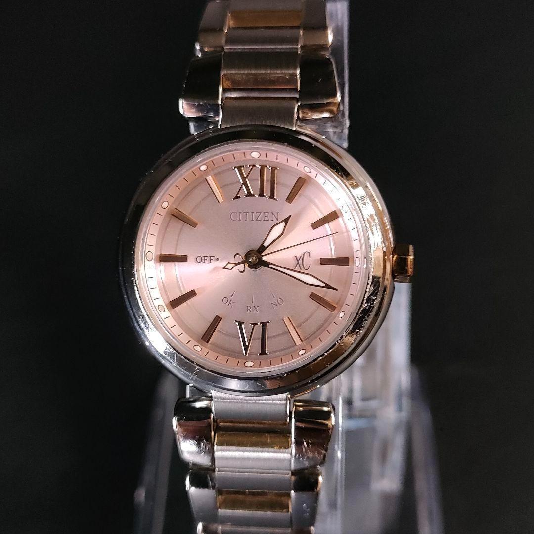 美品 CITIZEN　シチズン　XC　H335　ピンク　シルバー　ソーラー　時計
