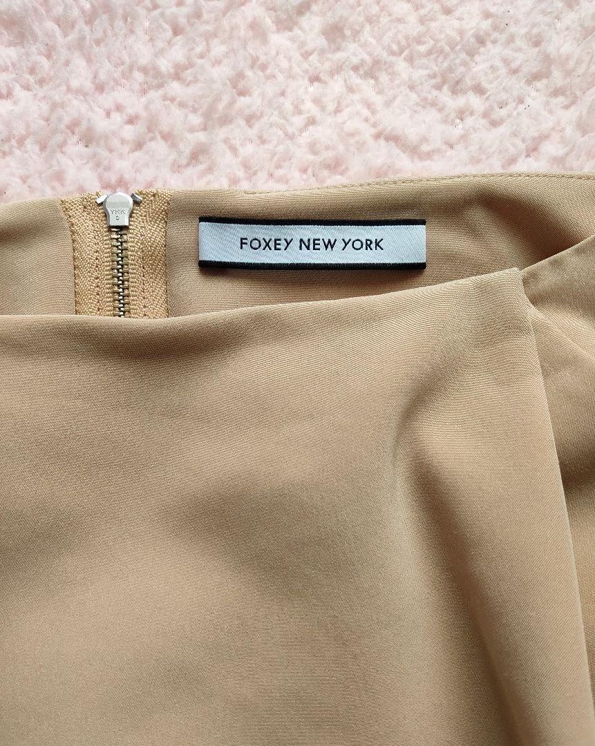 FOXEY NEW YORK イリプス フレアスカート L 40モカ ベージュ