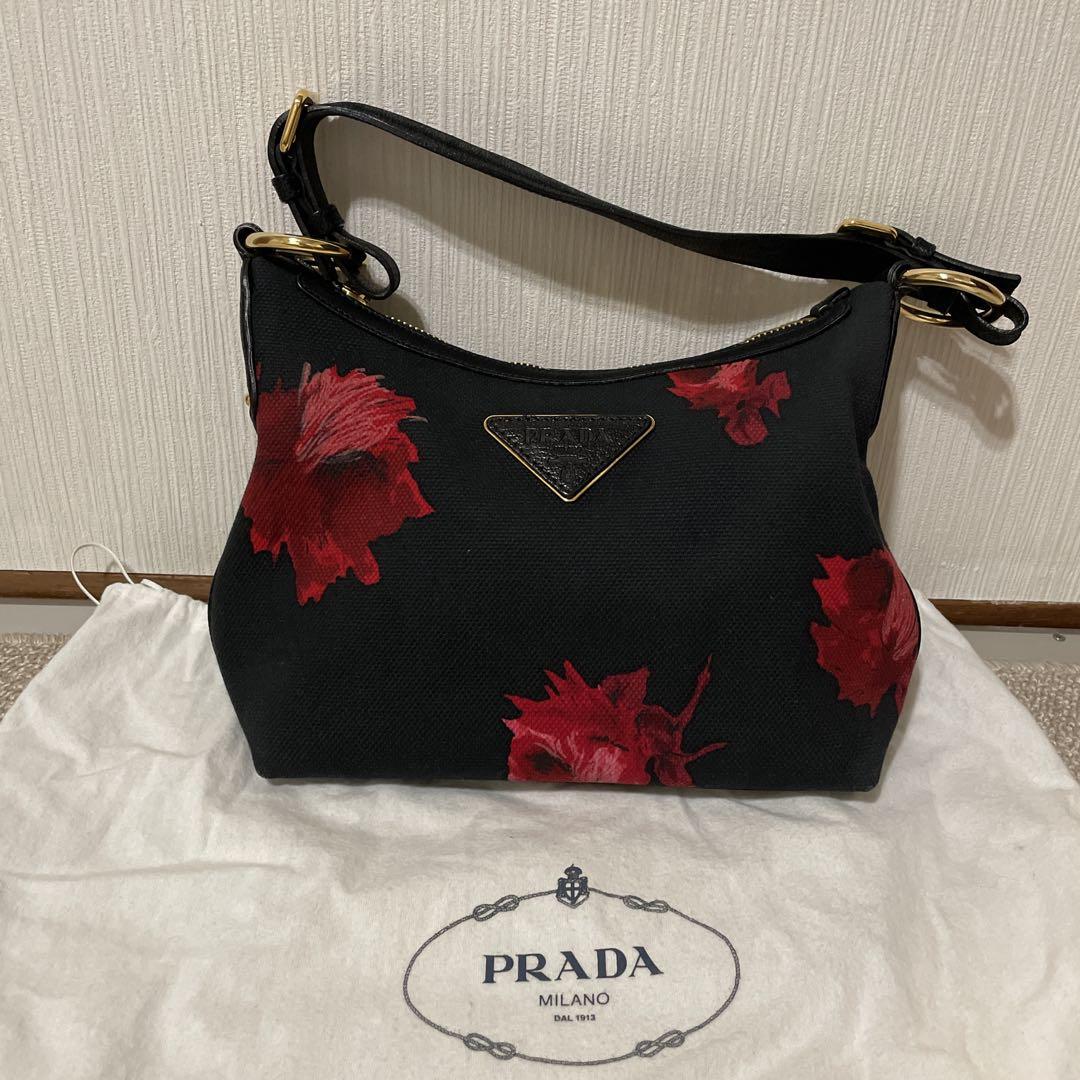 プラダ　PRADA バッグ　ワンショルダー　花柄　美品