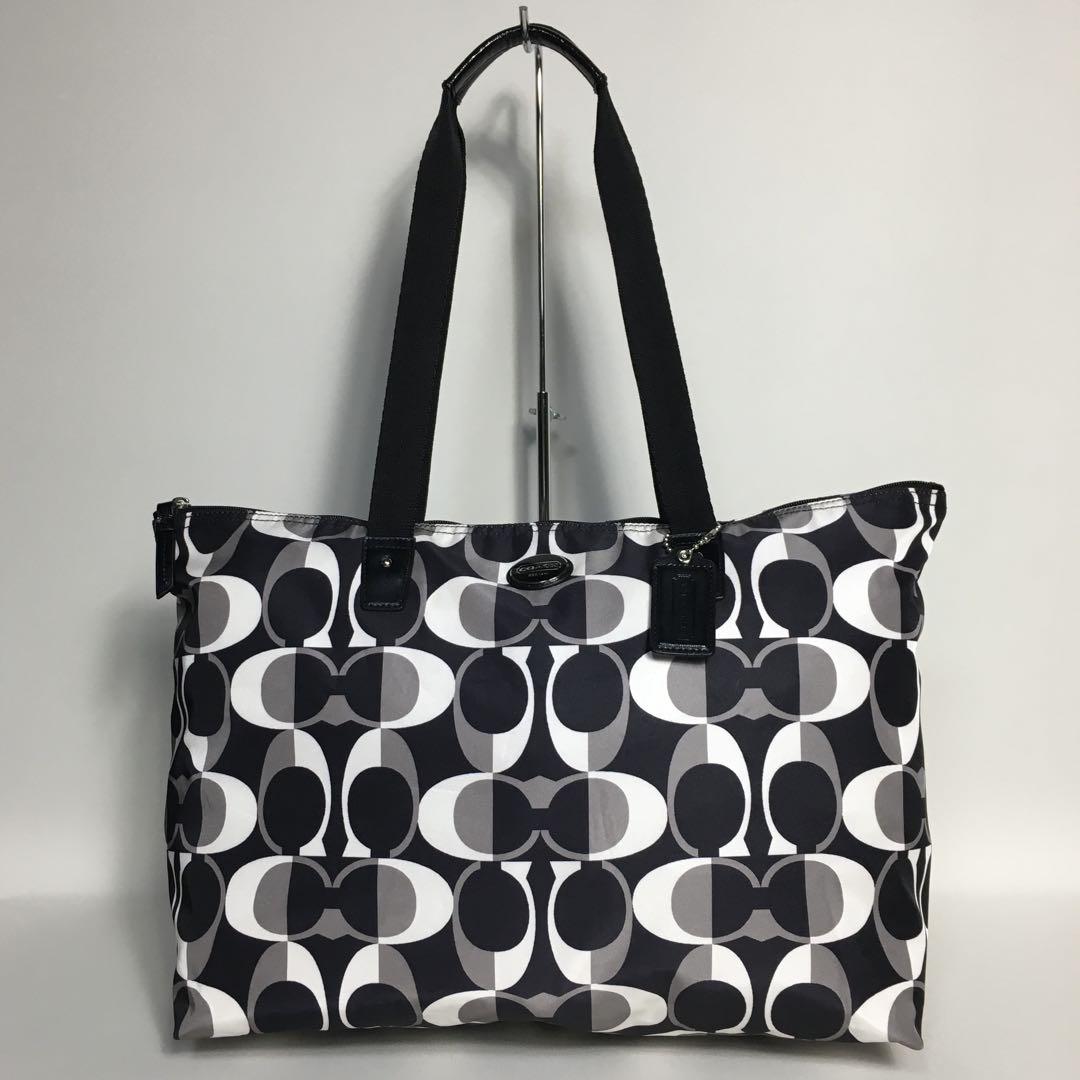2505-27｜美品｜コーチ シグネチャー トートバッグ ブラック