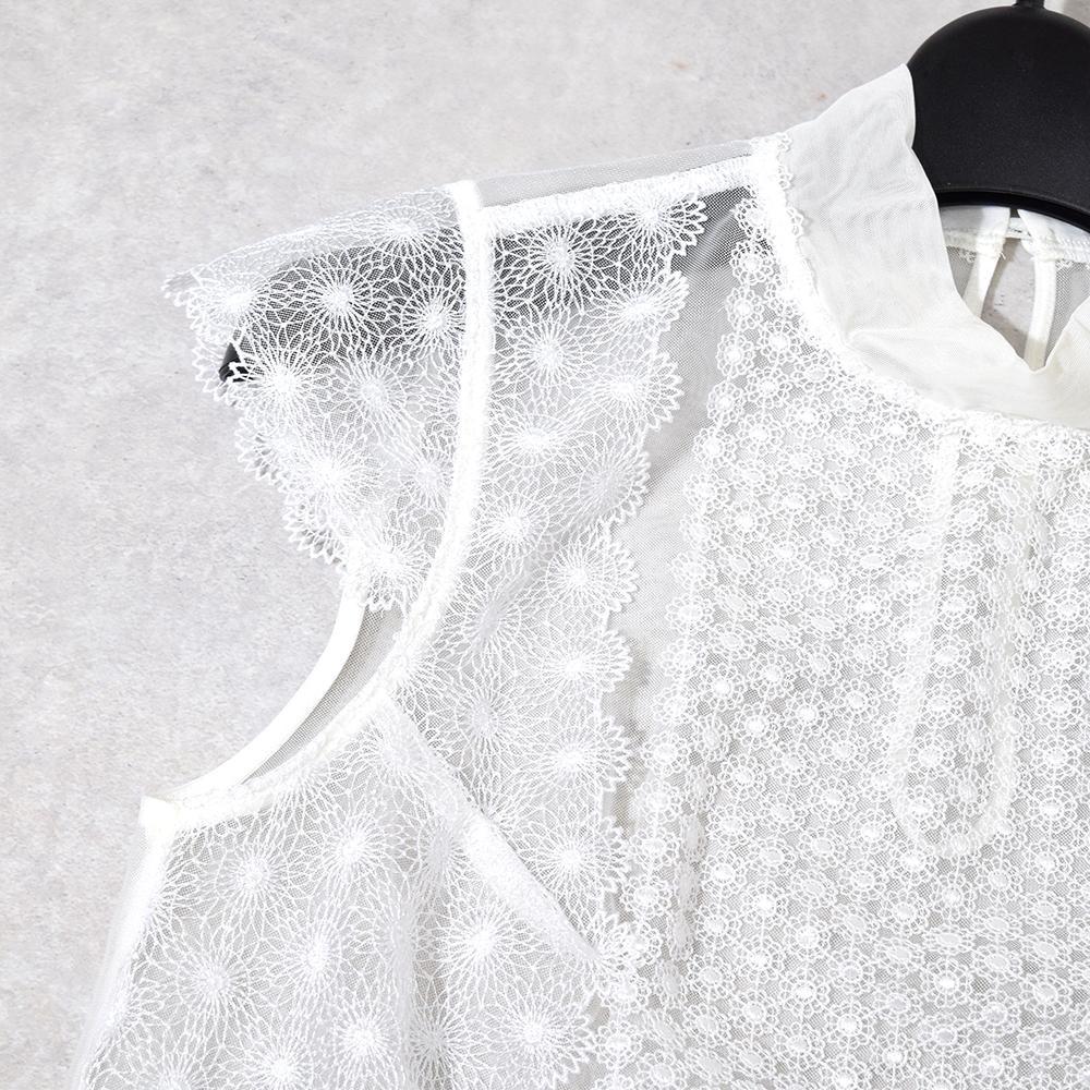 高級 ワコール ユエ Yue レース 刺繍 シースルー トップス