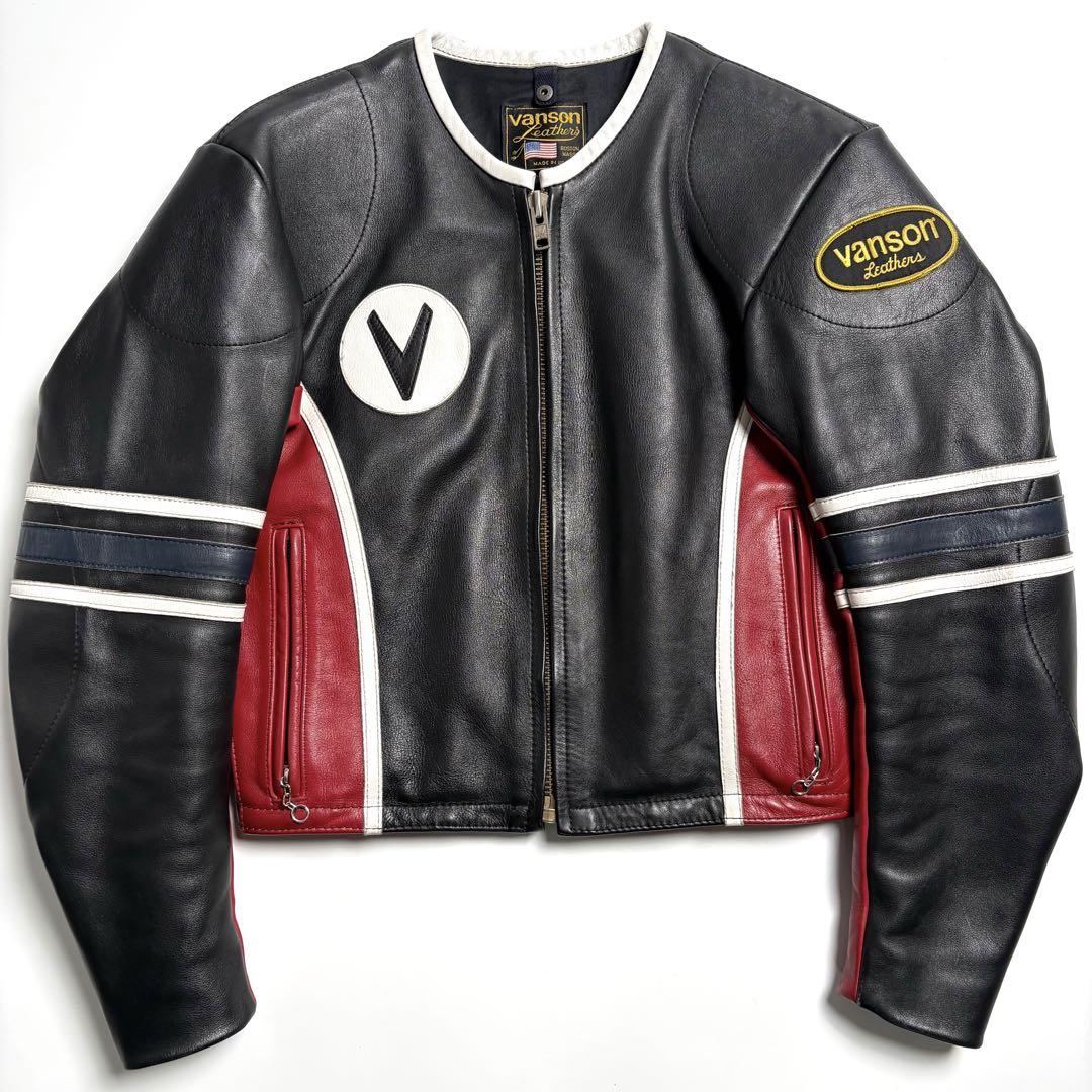 Vanson ブラックレザーライダースジャケット 38 希少】米国製 VANSON レザー ライダースジャケット 黒 38 - メルカリ