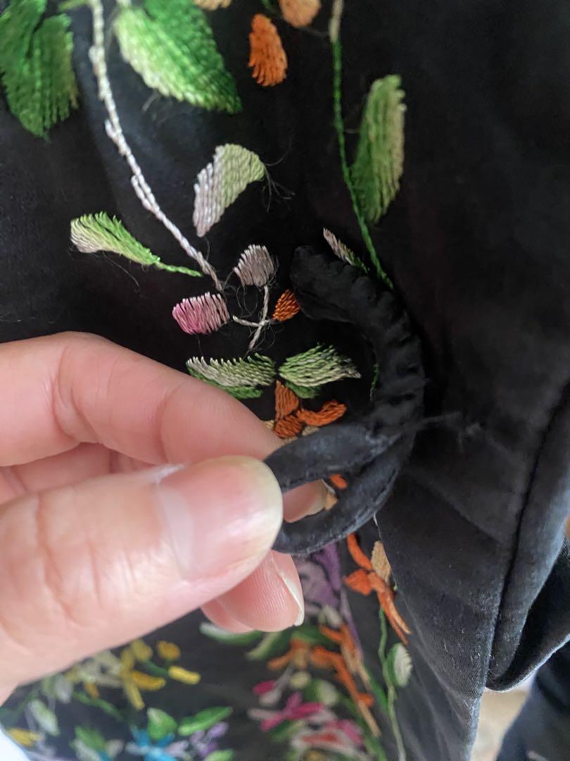 vintage チャイナ 刺繍 ガウン 花柄 チャイナ服