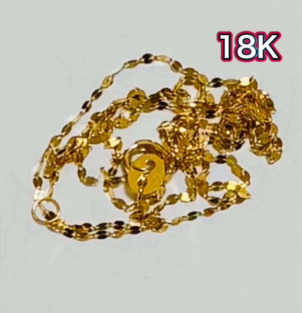 18k ペタル チェーン ネックレス イエロー ゴールド k18 YG 刻印有り