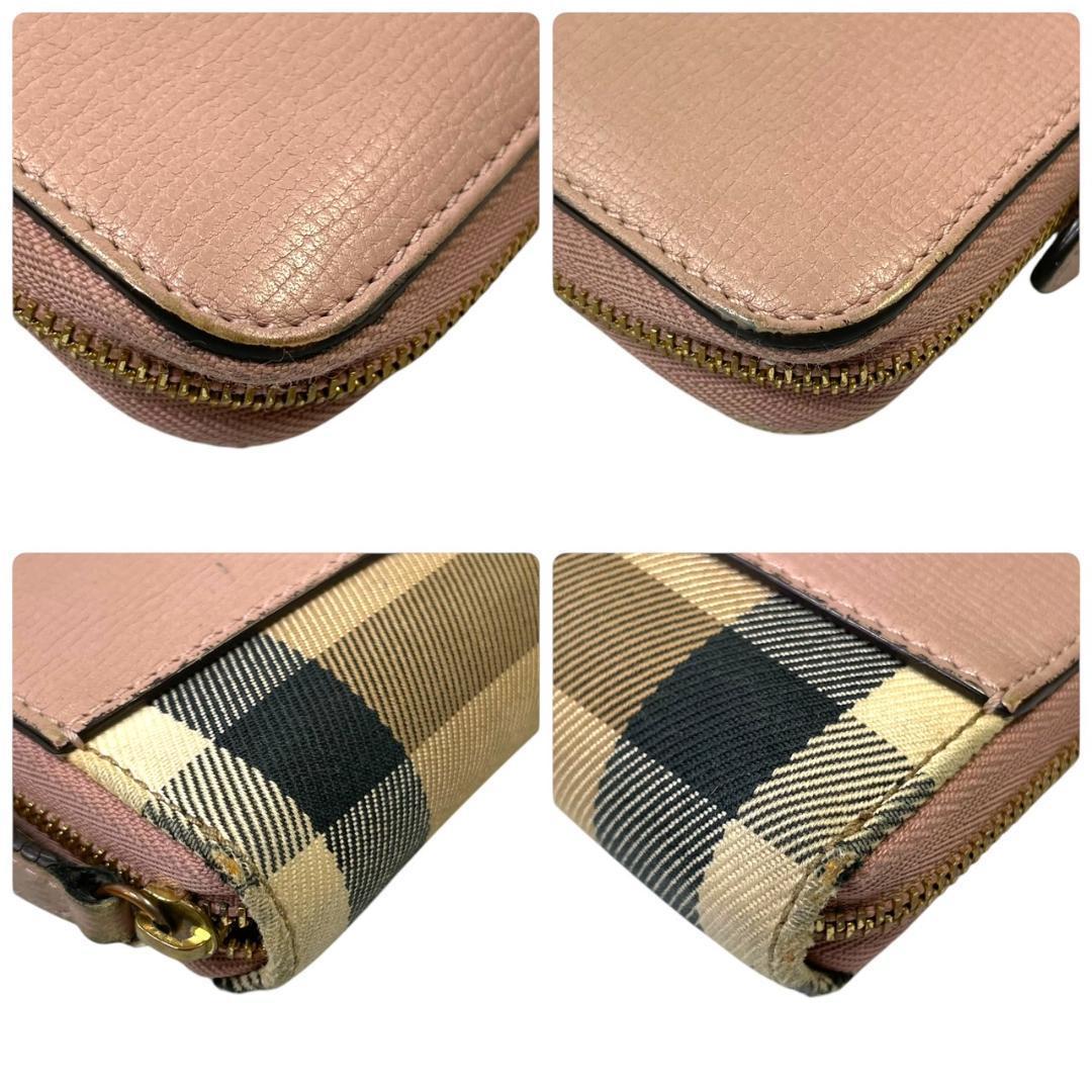 完備品】 バーバリー 長財布 ノバチェック メガ ラウンド