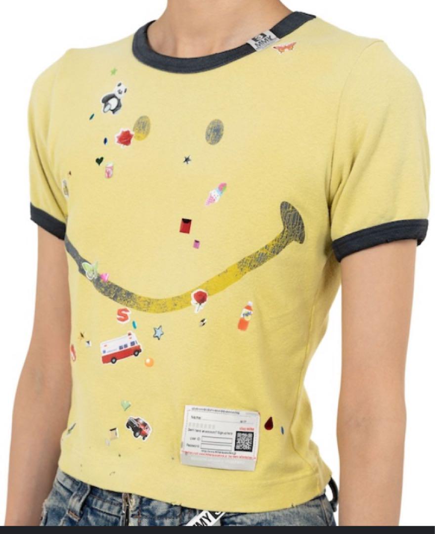 ミハラヤスヒロ　スマイリーミニTシャツ　イエロー