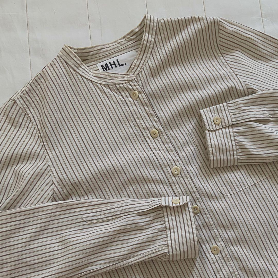 [美品] MHL. エムエイチエル マーガレットハウエル ブラウスM ストライプ MHL. - ☆日本製 MHL MARGARET HOWELL ストライプ シャツ