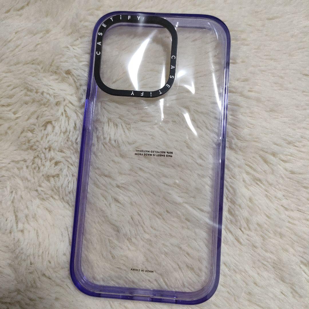 iPhone14Pro CASETiFY ケース クリア 透明 紫 パープル