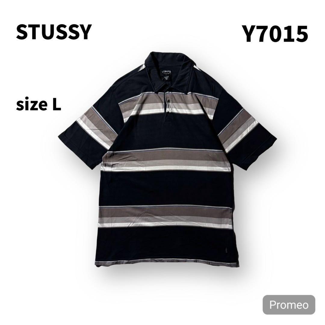 即購入OK】stussy 半袖ポロシャツ サイズL ブラック - メルカリ