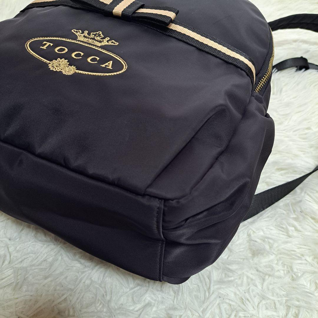 【美品】【TOCCA】ロゴ刺繍　リボン　ナイロン　リュックサック　バックパック