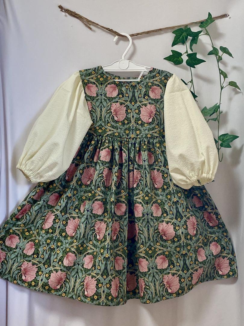 ハンドメイドセーラーカラージュリーワンピース ウエストギザーワンピース110cm