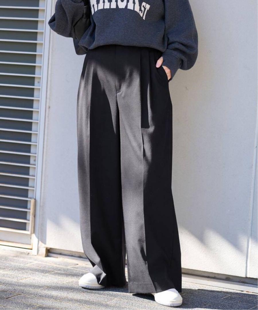 ウォッシャブルトロタックワイドパンツ（スラックス