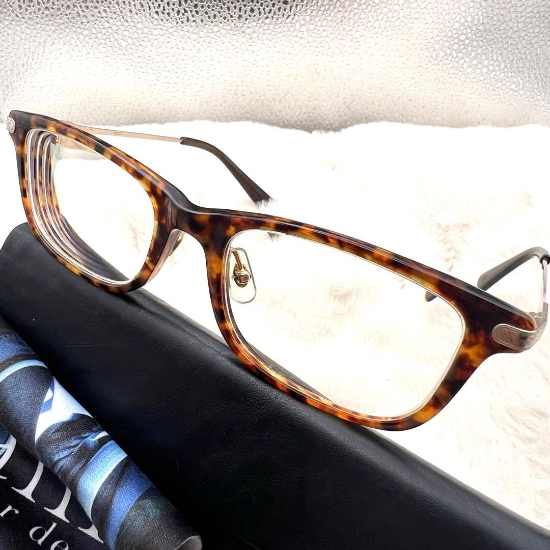 美品✨ayame サルーン メガネ デミ柄 ウェリントン 51□19