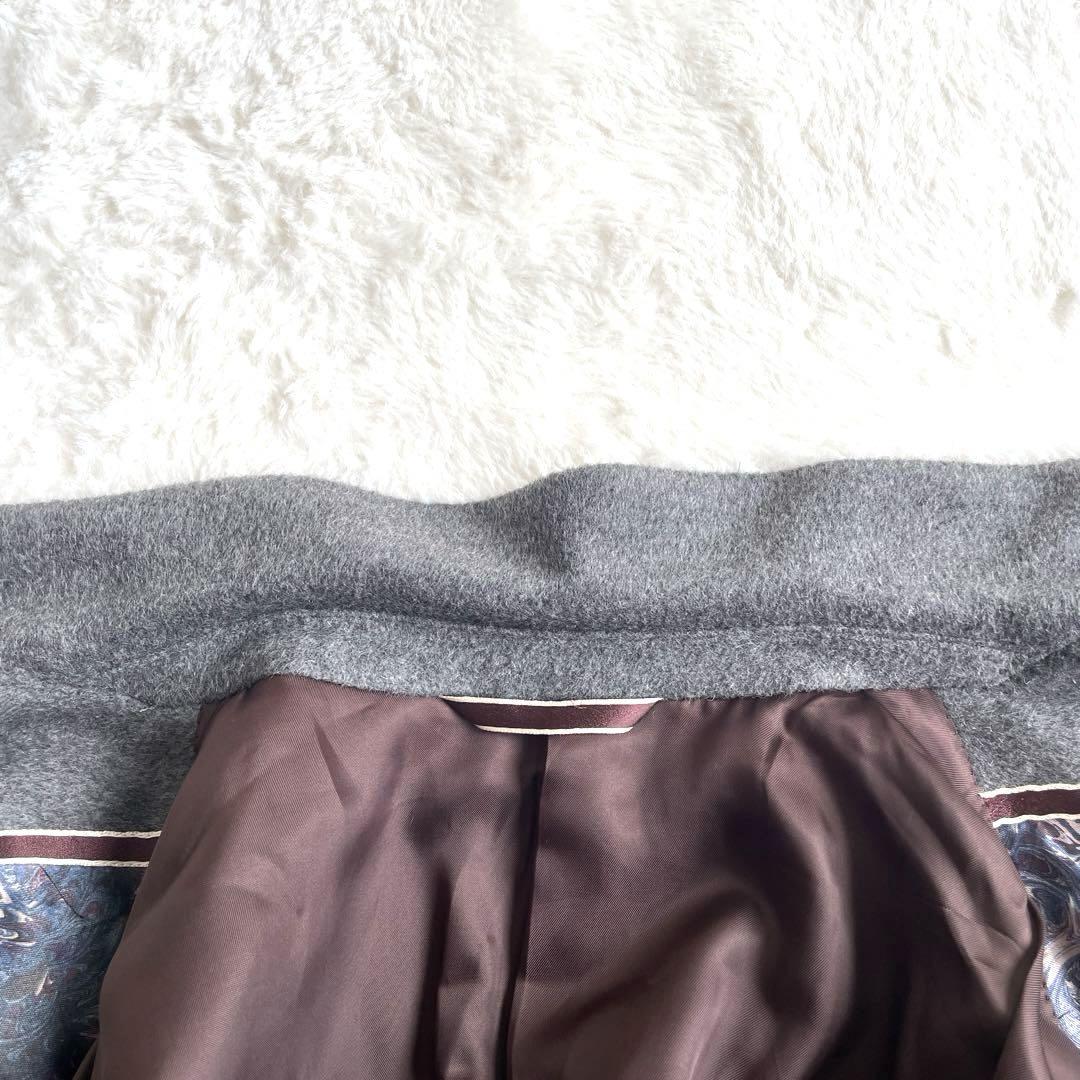 美品 ポールスミス チェスターコート カシミヤ100 ロング グレー L