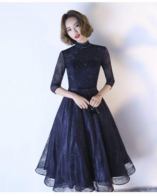 袖ありミモレ丈ドレス パーティドレス 結婚式 二次会 owpHx-m75510623433 二次会ドレス 花嫁 新品NEW