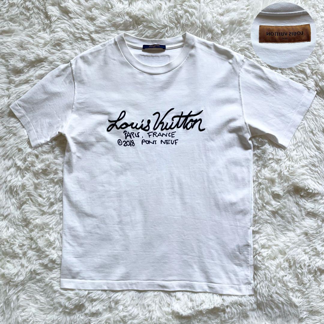 専用　現行タグ　ルイヴィトン　Tシャツ　ロゴプリント　バックロゴ　白　サイズL