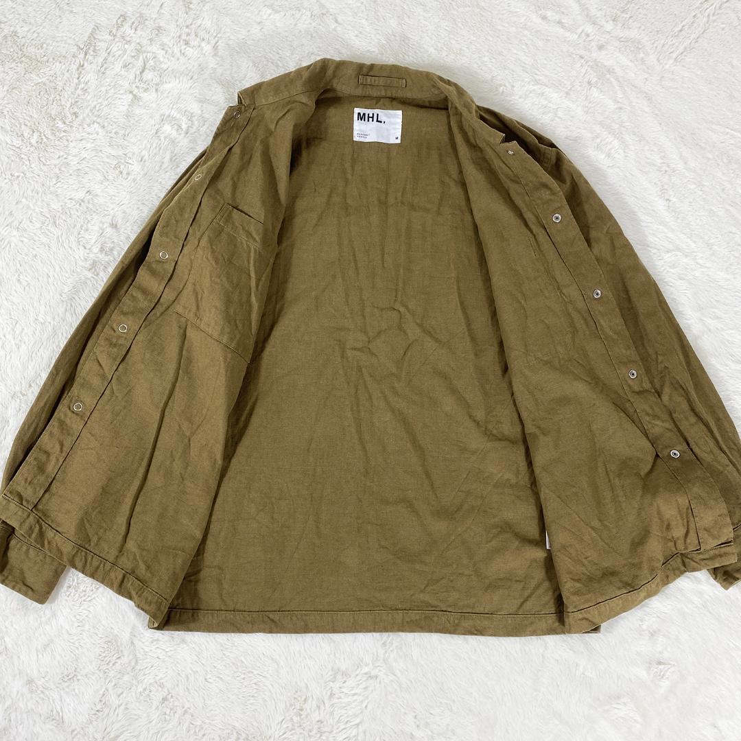 MHL.エムエイチエル M コットン リネン シャツ ワークジャケット ベージュ
