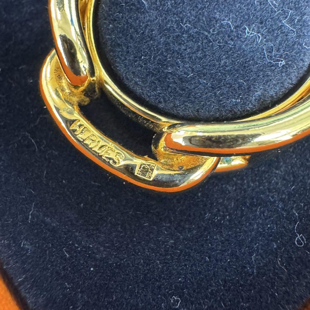 美品　HERMES スカーフリング シェーヌダンクル ゴールド