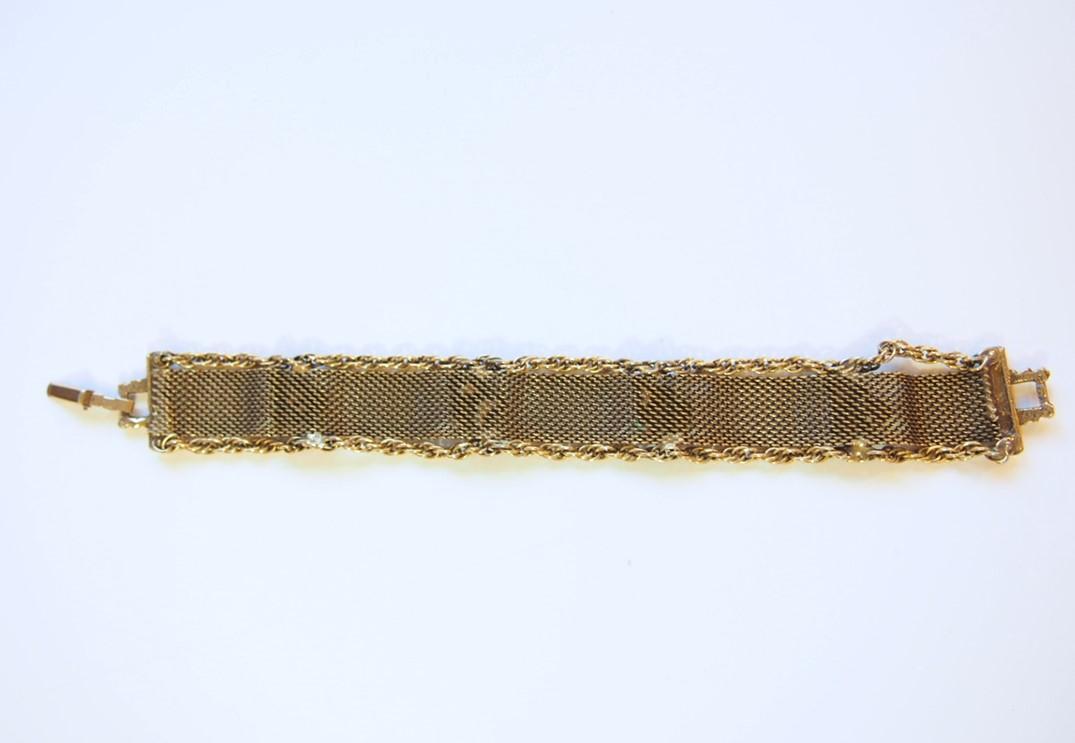 ドゥー購入★goldetteお花メッシュヴィンテージチェーンブレスレッドゴールド 画像4