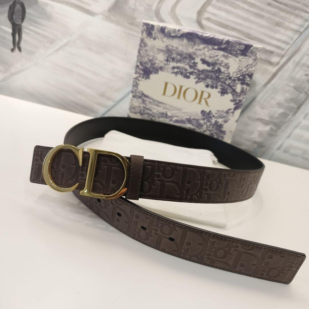 美品Christian Dior ロゴ リバーシブル ベルトストラップ　ブラウン