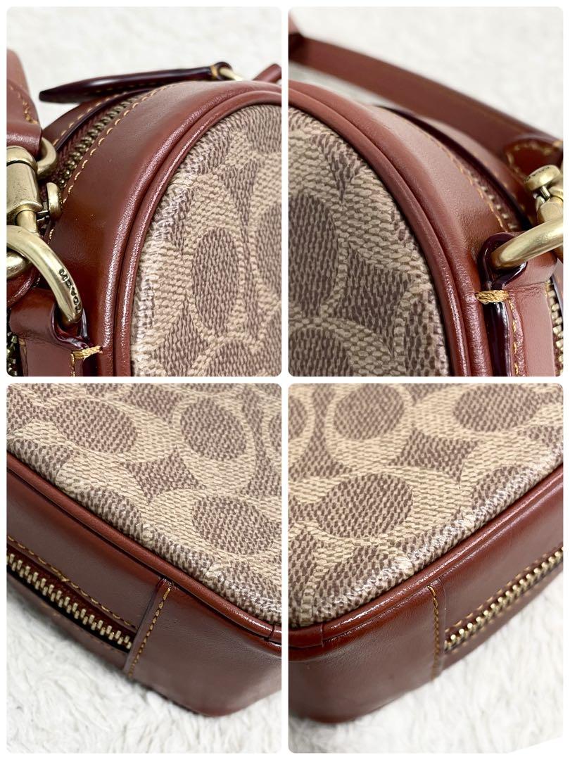 極美品 コーチ ハート ショルダーバッグ シグネチャー ロゴ 金具 チャーム