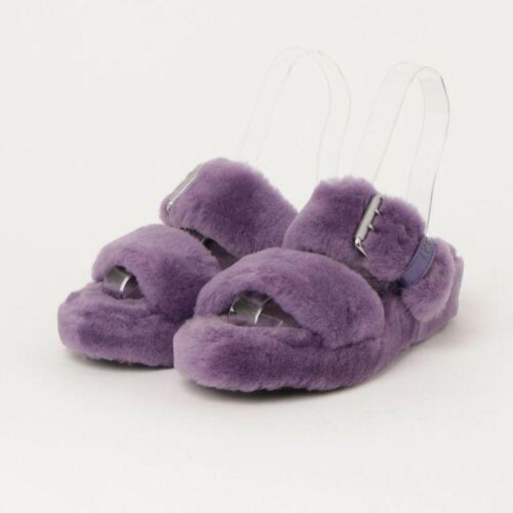 UGG　パープルファーサンダル　24