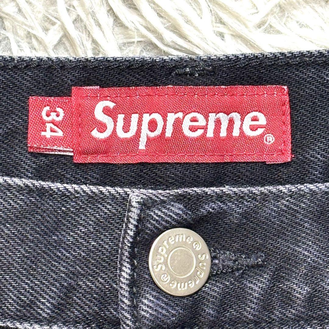 極美品 Supreme バギーデニム \"ブラック\" サイズ34