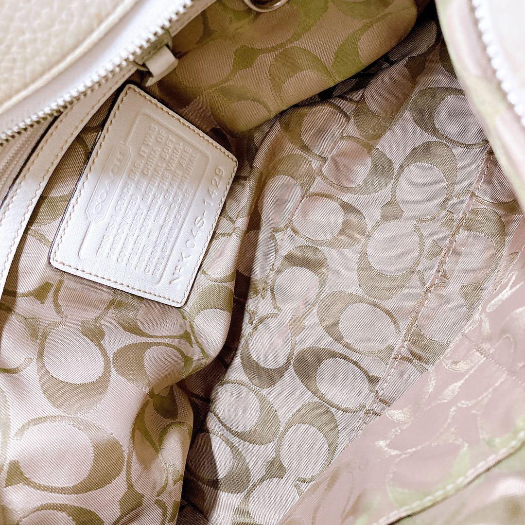 コーチ COACH ハンドバッグ 肩掛け ホワイト レザー 1429 白