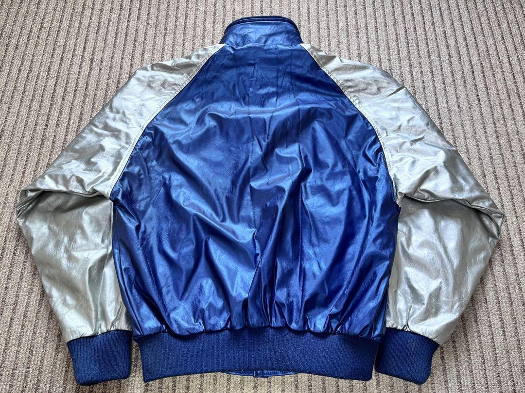 MIZUNO ミズノ 野球部 グランドコート グラコン ジャンパー 青＆銀 光沢