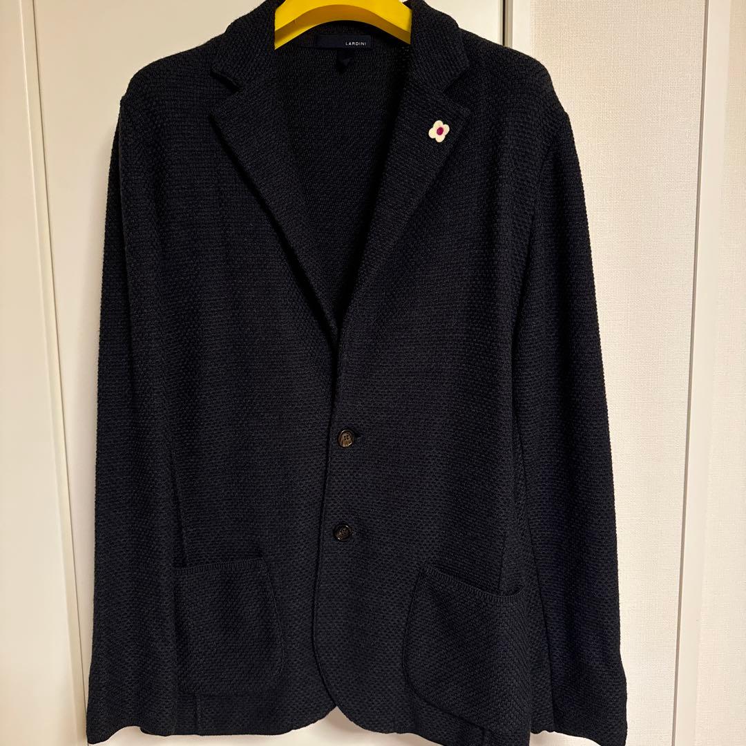 LARDINI ダークグレー ニットジャケット